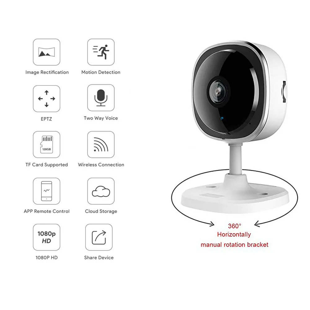 Kingkonghome 1080P Video Surveillance Mini IP Camara Indoor IR Night Vision WiFi Wide Angle Wireless Security Home Baby Monitor |