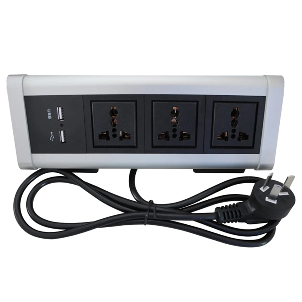 Переносная настольная розетка с 3 * универсальным питанием + 2 зарядным USB