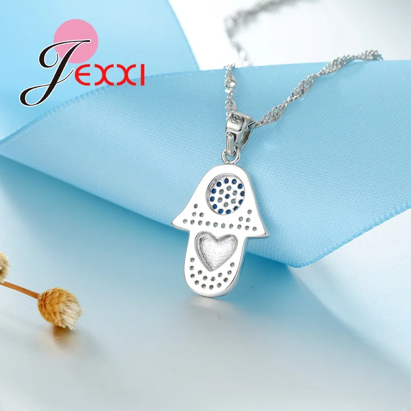 New Fashion 925 Sterling Silver Jewelry Set Blue Evil Eye/Heart AAA Zircon Necklace Earrings Chain Sets Gifts for Women
New Fashion 925 Sterling Silver Jewelry Set Blue Evil Eye/Heart AAA Zircon Necklace Earrings Chain Sets Gifts for Women