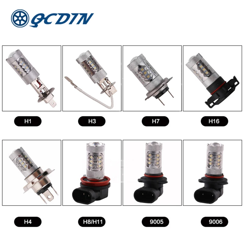 QCDIN 2PCS 80W Car Headlight H1/H3/H4/H7/H16/H8/9005/9006 Auto Bulb Headlamp 6000K Light Car Fog Light Bulb DC12V-24V
QCDIN 2PCS 80W Car Headlight H1/H3/H4/H7/H16/H8/9005/9006 Auto Bulb Headlamp 6000K Light Car Fog Light Bulb DC12V-24V