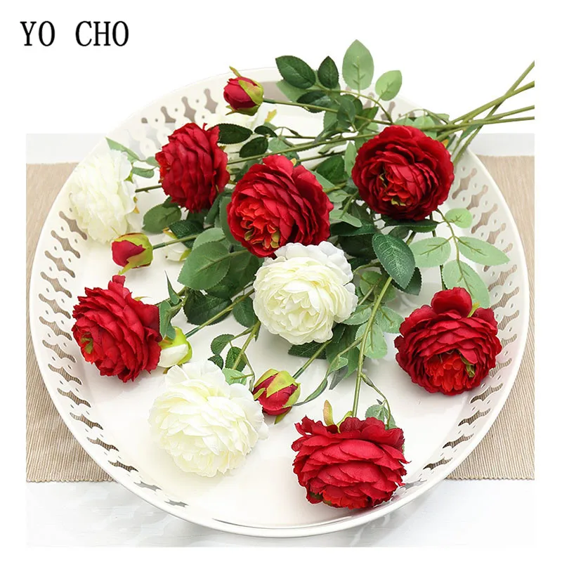 YO CHO 3 Heads Peony Artificial Flowers Wedding Planner White Peonies Silk Yellow Flowers Bouquet Party Home Decorative Flowers
YO CHO 3 Heads Peony Artificial Flowers Wedding Planner White Peonies Silk Yellow Flowers Bouquet Party Home Decorative Flowers