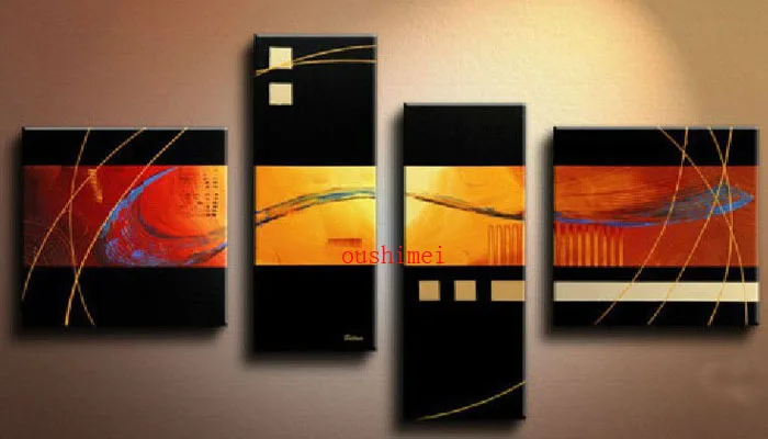Handmade 4 Piece Black Yellow Modern Abstract Oil Paintings On Canvas Wall Art Landscape Pictures For Home Decoration
Handmade 4 Piece Black Yellow Modern Abstract Oil Paintings On Canvas Wall Art Landscape Pictures For Home Decoration