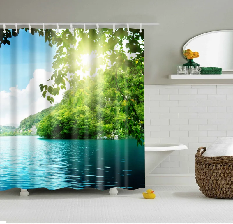 Forest Trees Printed 3d Bath Curtains Waterproof Polyester Fabric Washable Bathroom Shower Curtain Screen with Hooks Accessories
Forest Trees Printed 3d Bath Curtains Waterproof Polyester Fabric Washable Bathroom Shower Curtain Screen with Hooks Accessories