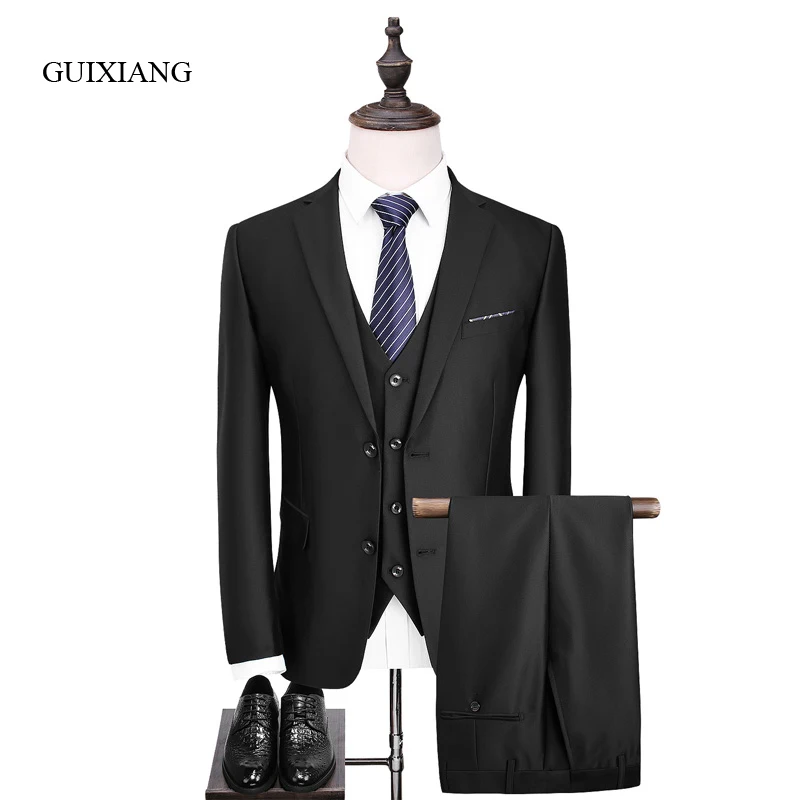 New style men high-end boutique suit high quality business casual solid slim men's suit jacket (Jacket, Vest and Pants) S-3XL
New style men high-end boutique suit high quality business casual solid slim men's suit jacket (Jacket, Vest and Pants) S-3XL