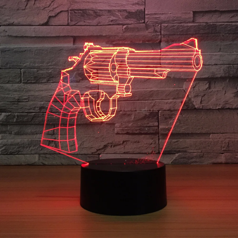 New Revolver Gun 3D Lamp 7 Colors Led Night Lamp For Kids Touch Led Usb Table Lampara Lampe Baby Sleeping Nightlight Drop Ship
New Revolver Gun 3D Lamp 7 Colors Led Night Lamp For Kids Touch Led Usb Table Lampara Lampe Baby Sleeping Nightlight Drop Ship