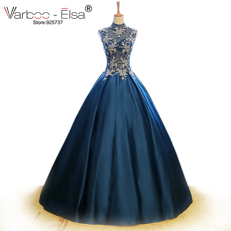 VARBOO_ELSA 2021 Arabic Dubai Sleeveless Blue Satin Evening Dress Bead Applique High Neck Prom Dress Embroidery Ball Gown Dress
VARBOO_ELSA 2021 Arabic Dubai Sleeveless Blue Satin Evening Dress Bead Applique High Neck Prom Dress Embroidery Ball Gown Dress