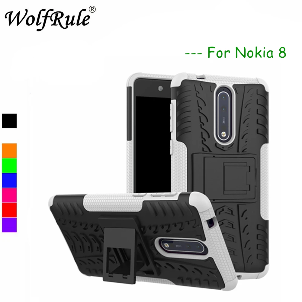 

WolfRule For Case Nokia 8 cover Dual Layer Armor Case For Nokia 8 Case Silicone TPU Fundas For Nokia 8 Kickstand Coque 5.3"