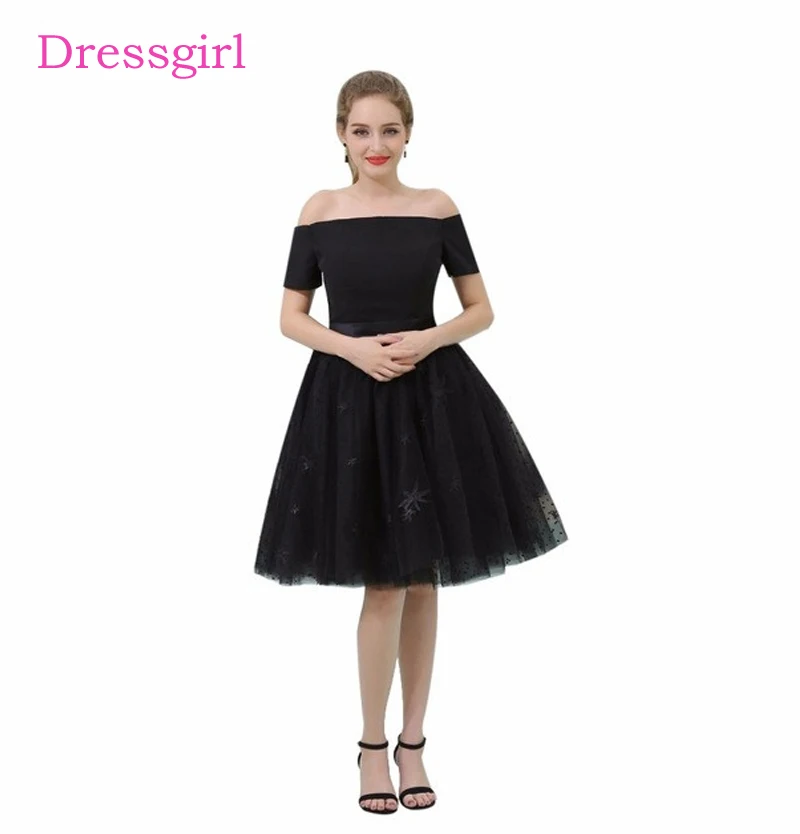 Black Homecoming Dresses A-line Short Sleeves Tulle Lace Backless Elegant Cocktail Dresses
Black Homecoming Dresses A-line Short Sleeves Tulle Lace Backless Elegant Cocktail Dresses
