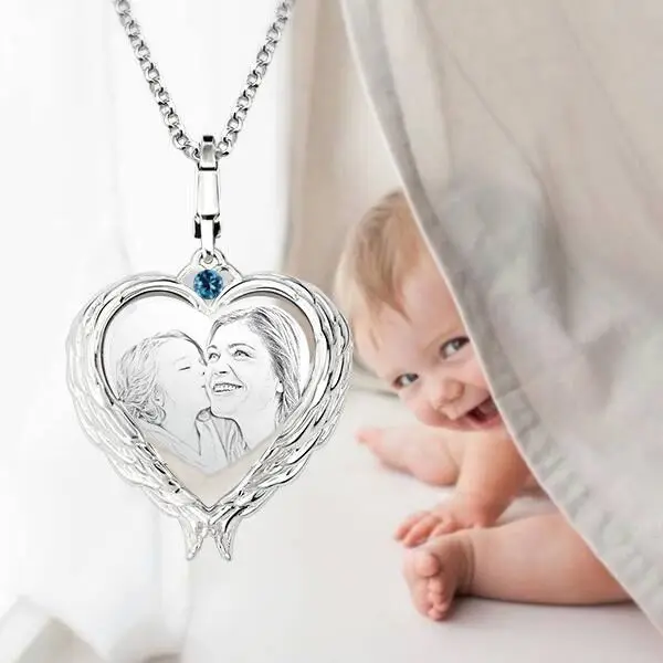 Amxiu Personalized Gift Custom 925 Silver Heart Pendant Necklace Engrave Family Photo Necklace For Woman Mother's Party Jewelry
Amxiu Personalized Gift Custom 925 Silver Heart Pendant Necklace Engrave Family Photo Necklace For Woman Mother's Party Jewelry