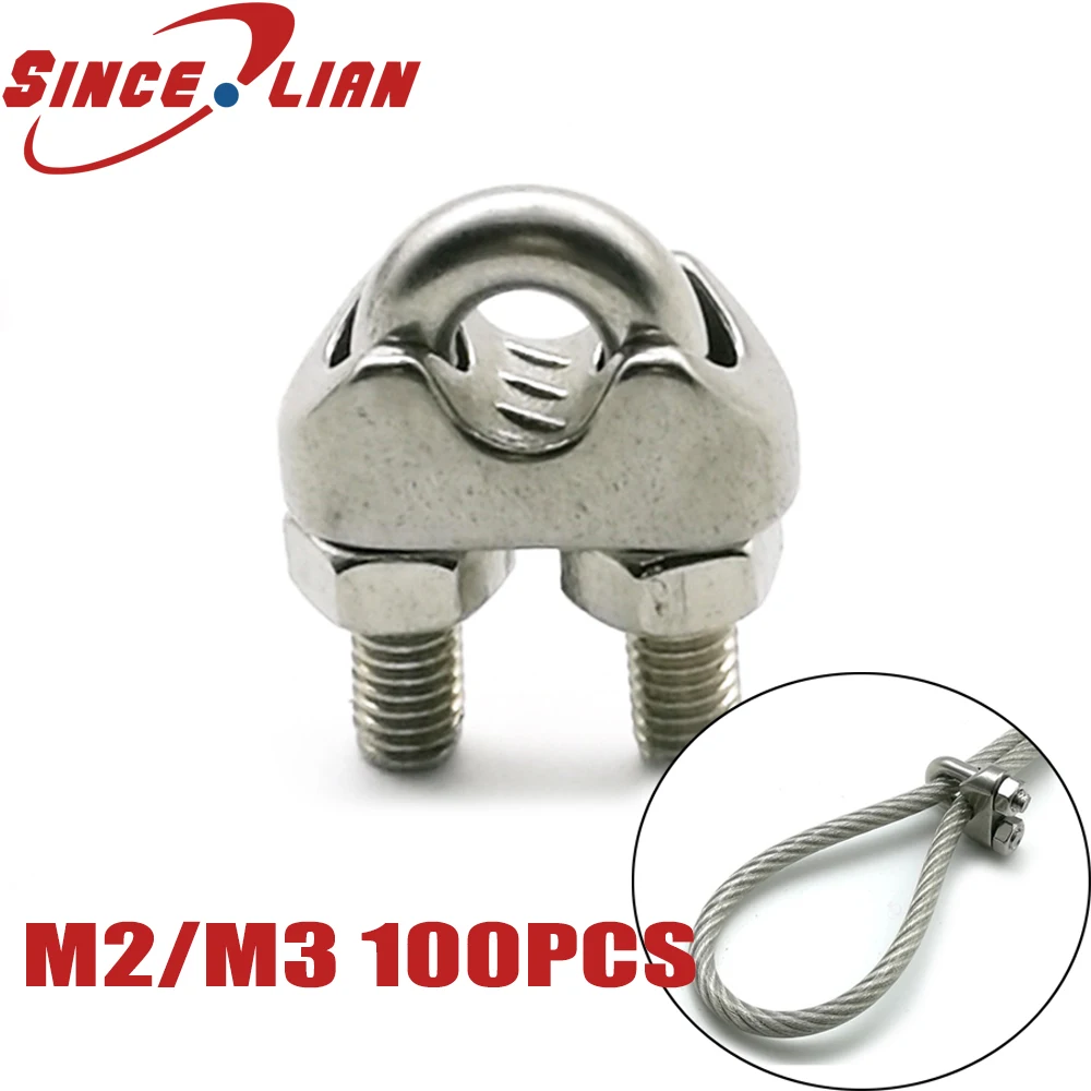 100PCS/Lot 304 Stainless Steel Wire Rope Tie Chuck U-shaped Clip M2M3M4M5M6M8M10M12M14 Stainless Steel Cable Clip Saddle Tie
100PCS/Lot 304 Stainless Steel Wire Rope Tie Chuck U-shaped Clip M2M3M4M5M6M8M10M12M14 Stainless Steel Cable Clip Saddle Tie