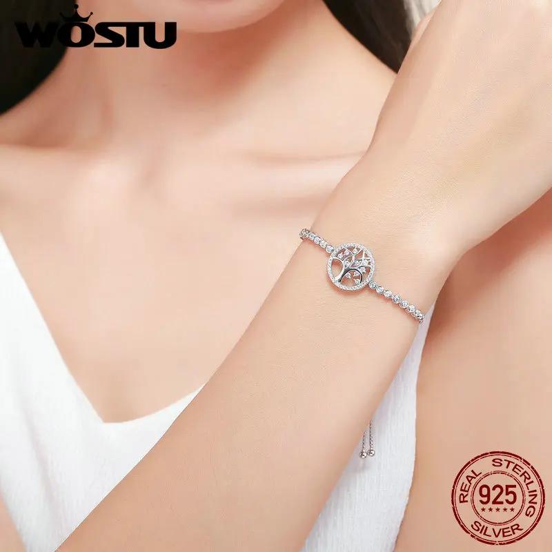 WOSTU Authentic 100% 925 Sterling Silver Tree of Life Tennis Bracelet Women Adjustable Link Chain Bracelet Silver Jewelry FIB035
WOSTU Authentic 100% 925 Sterling Silver Tree of Life Tennis Bracelet Women Adjustable Link Chain Bracelet Silver Jewelry FIB035