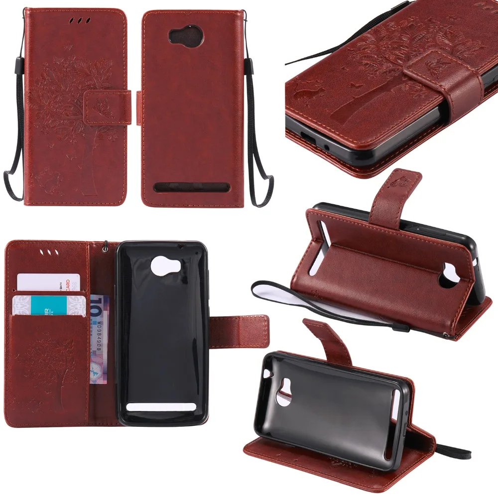 Кожаный чехол-бумажник для телефона Huawei Y3 2 / Y3II II чехол-книжка с 3D тиснением
