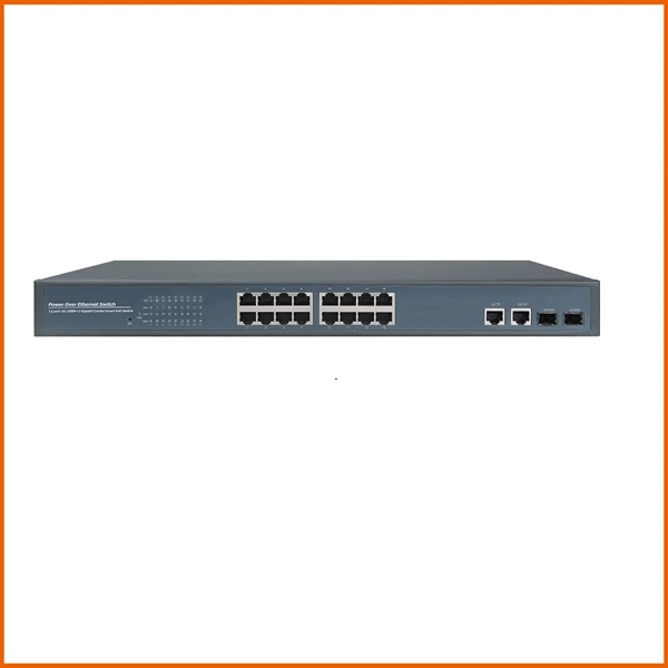 16 Ports POE Switch With 2 Gigabit COMBO, 16 ports 10/100M, 2 ports 10/100/1000M
16 Ports POE Switch With 2 Gigabit COMBO, 16 ports 10/100M, 2 ports 10/100/1000M