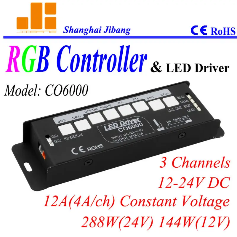 Бесплатная доставка, RGB-контроллер, PWM RGB-драйверы, постоянное напряжение, 3 канала/12-24 В/12 а/288 Вт pn:CO6000 
Бесплатная доставка, RGB-контроллер, PWM RGB-драйверы, постоянное напряжение, 3 канала/12-24 В/12 а/288 Вт pn:CO6000