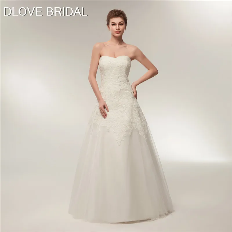 DLOVE BRIDAL Princess A Line Wedding Dress with Lace Appliques Floor Length Strapless Sweetheart Bridal Gown Robe De Mariage
DLOVE BRIDAL Princess A Line Wedding Dress with Lace Appliques Floor Length Strapless Sweetheart Bridal Gown Robe De Mariage