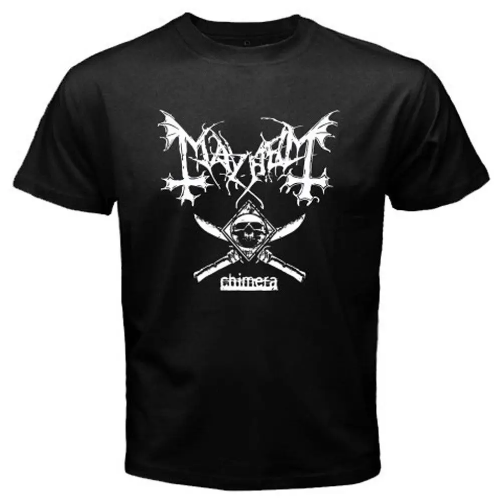 Harajuku новинка MAYHEM CHIMERA логотип металлическая рок группа Мужская черная футболка