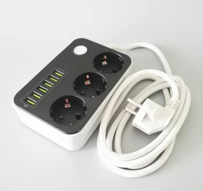 3 ЕС удлинитель розетка 6 USB адаптер настенное зарядное устройство док-станция 5V