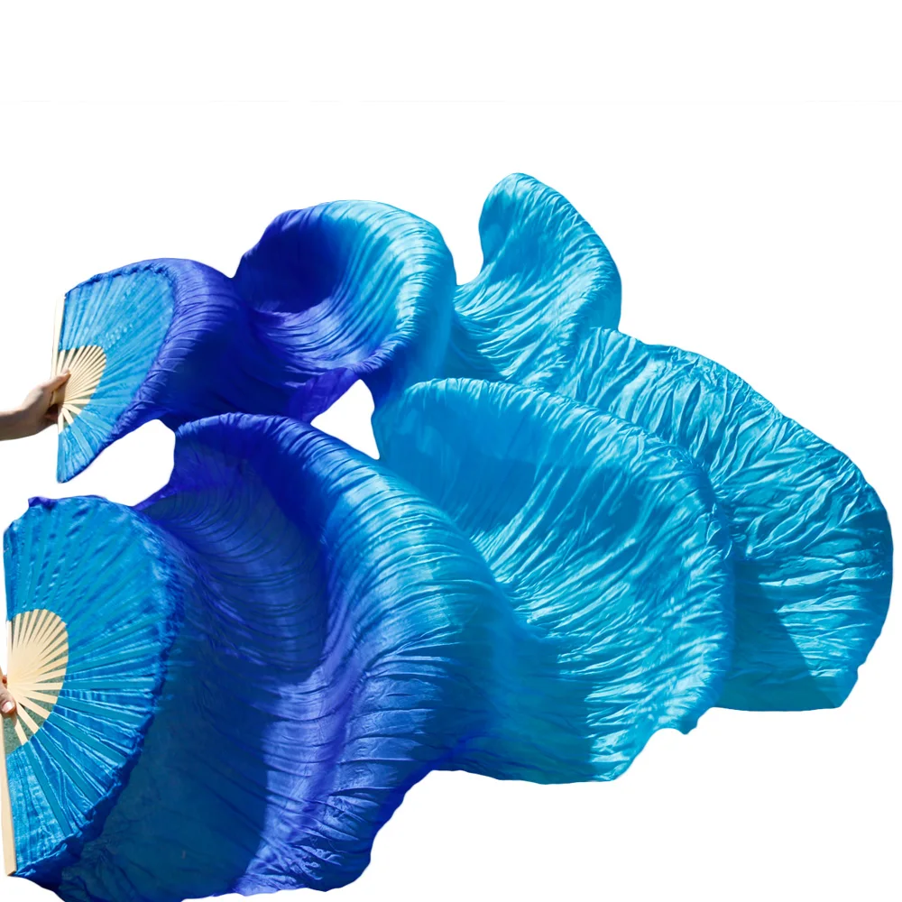 100% Real Silk Fans 1Pair Handmade Dyed Bamboo Ribs Unisex Belly Dance Performance Props Silk Fans Royal blue+Turquoise 180x90cm
100% Real Silk Fans 1Pair Handmade Dyed Bamboo Ribs Unisex Belly Dance Performance Props Silk Fans Royal blue+Turquoise 180x90cm