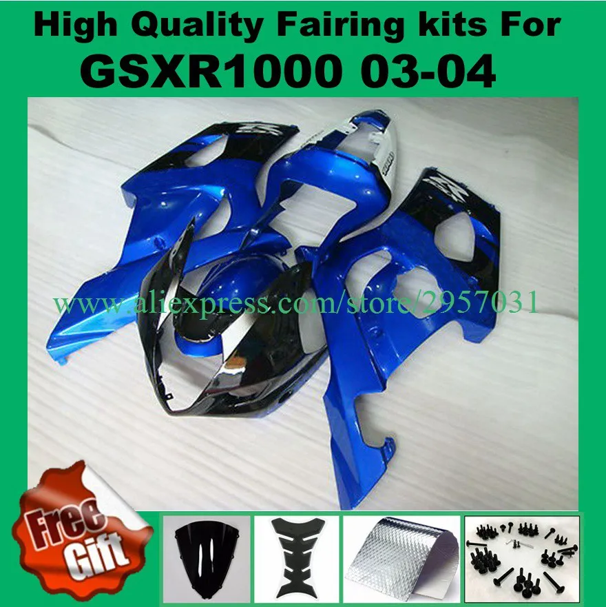 100%Fit Injection molding fit for SUZUKI GSXR1000 2003 2004 Blue black GSX-R1000 GSXR 1000 03 04 fairing kits K3 K4 ABS #T772-A2
100%Fit Injection molding fit for SUZUKI GSXR1000 2003 2004 Blue black GSX-R1000 GSXR 1000 03 04 fairing kits K3 K4 ABS #T772-A2
