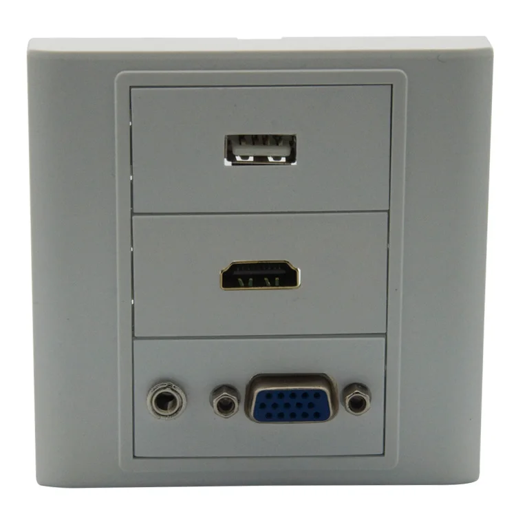 HDMI USB VGA 3 5 мм аудио Настенная пластина с обратным винтовым разъемом | Электроника