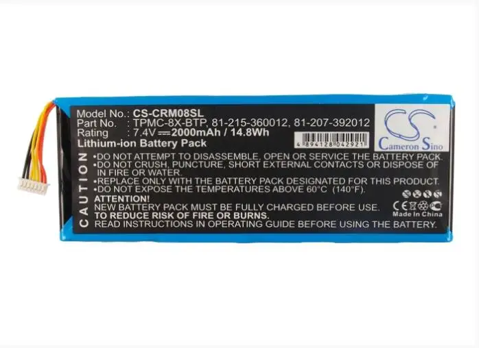 Аккумулятор Cameron Sino 2000mAh для CRESTRON 6502269 TPMC-8X 8X WiFi 8X-BTP 81-207-392012 81-215-360012 | Электроника