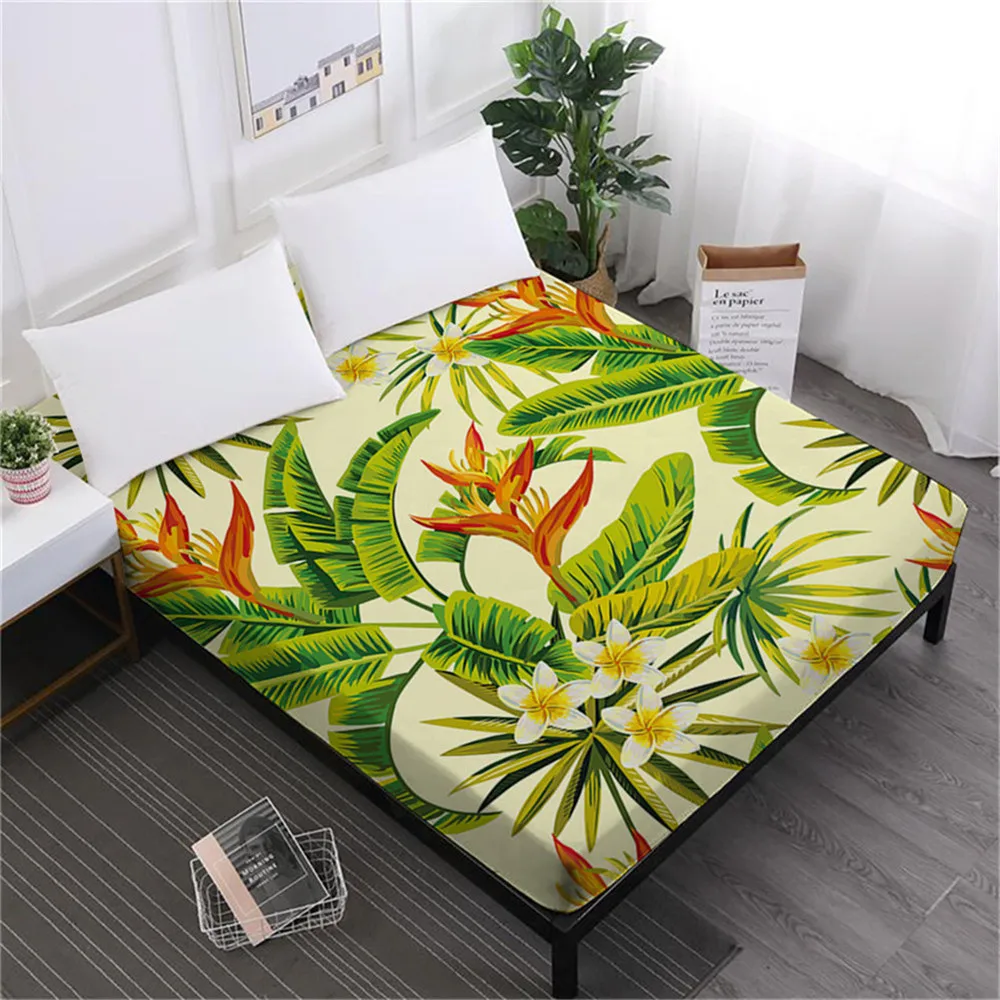 Tropical Forest Green Leaves Bed Sheet Plant Flowers Print Fitted Sheet Bedclothes Deep Pocket Mattress Cover Home Decor D30
Tropical Forest Green Leaves Bed Sheet Plant Flowers Print Fitted Sheet Bedclothes Deep Pocket Mattress Cover Home Decor D30