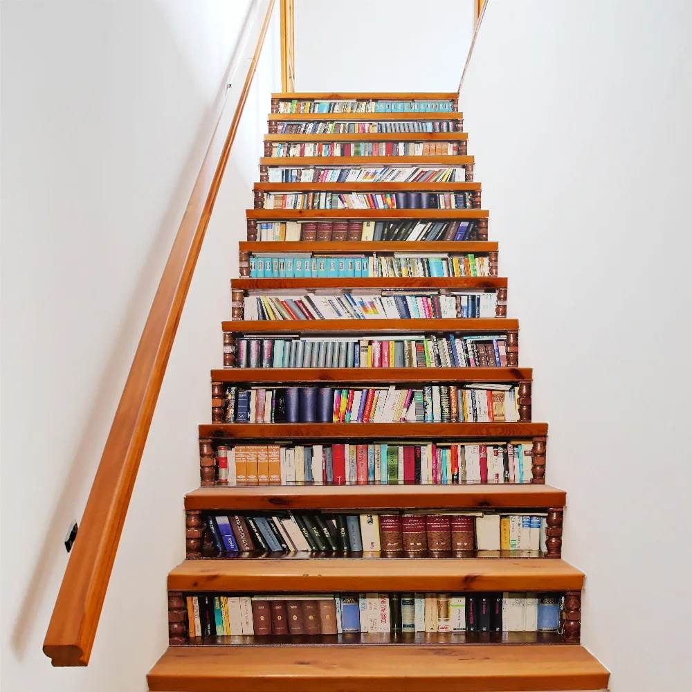 Modern Book Shelf Bookcase Reading Fan Home Stairs Stickers Corridor Stairs Decorated Floor Paste PVC Waterproof Wall Sticker
Modern Book Shelf Bookcase Reading Fan Home Stairs Stickers Corridor Stairs Decorated Floor Paste PVC Waterproof Wall Sticker