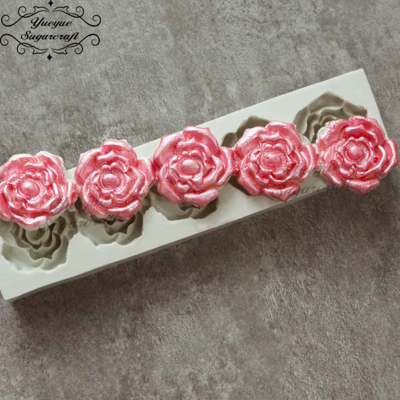 Форма для выпечки шоколада, мастики и украшения тортов из силикона Yueyue Sugarcraft Rose Flower.