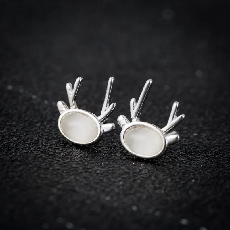 yiustar Elegant Women Retro Earring Punk Reindeer Deer Horn Antler Ear Studs Earrings Vintage Animal Christmas Jewelry | Украшения и