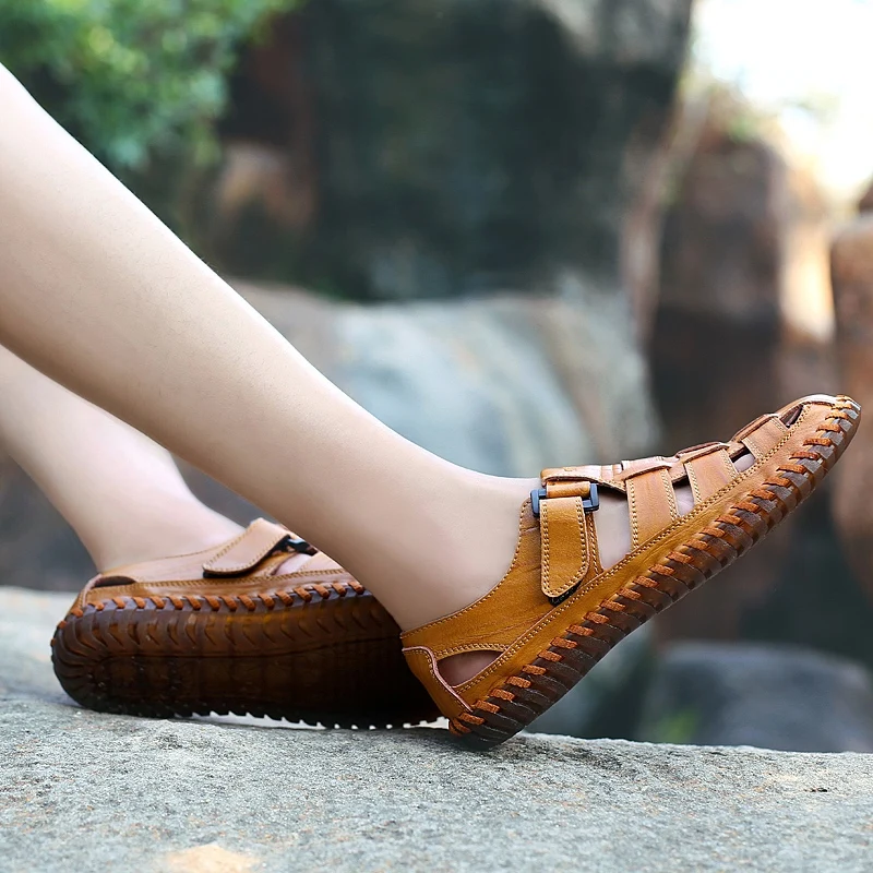 Fashion Men Casual Sandals Genuine Leather Non-Slip Sandals Outdoor Indoor Daily Men Shoes Men'S Slipper Flats Big Size 38-47
Fashion Men Casual Sandals Genuine Leather Non-Slip Sandals Outdoor Indoor Daily Men Shoes Men'S Slipper Flats Big Size 38-47