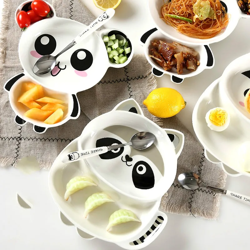 Фото Милая детская еда мультфильм панда обеденная тарелка - купить