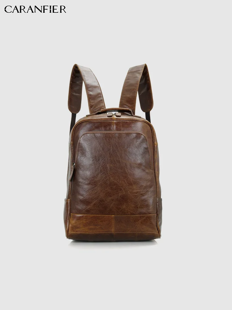 CARANFIER Mens Backpack Genuine Cowhide Leather Vintage Travel Bags Womens Simple Waterproof Zipper & Hasp Student Knapsack
CARANFIER Mens Backpack Genuine Cowhide Leather Vintage Travel Bags Womens Simple Waterproof Zipper & Hasp Student Knapsack