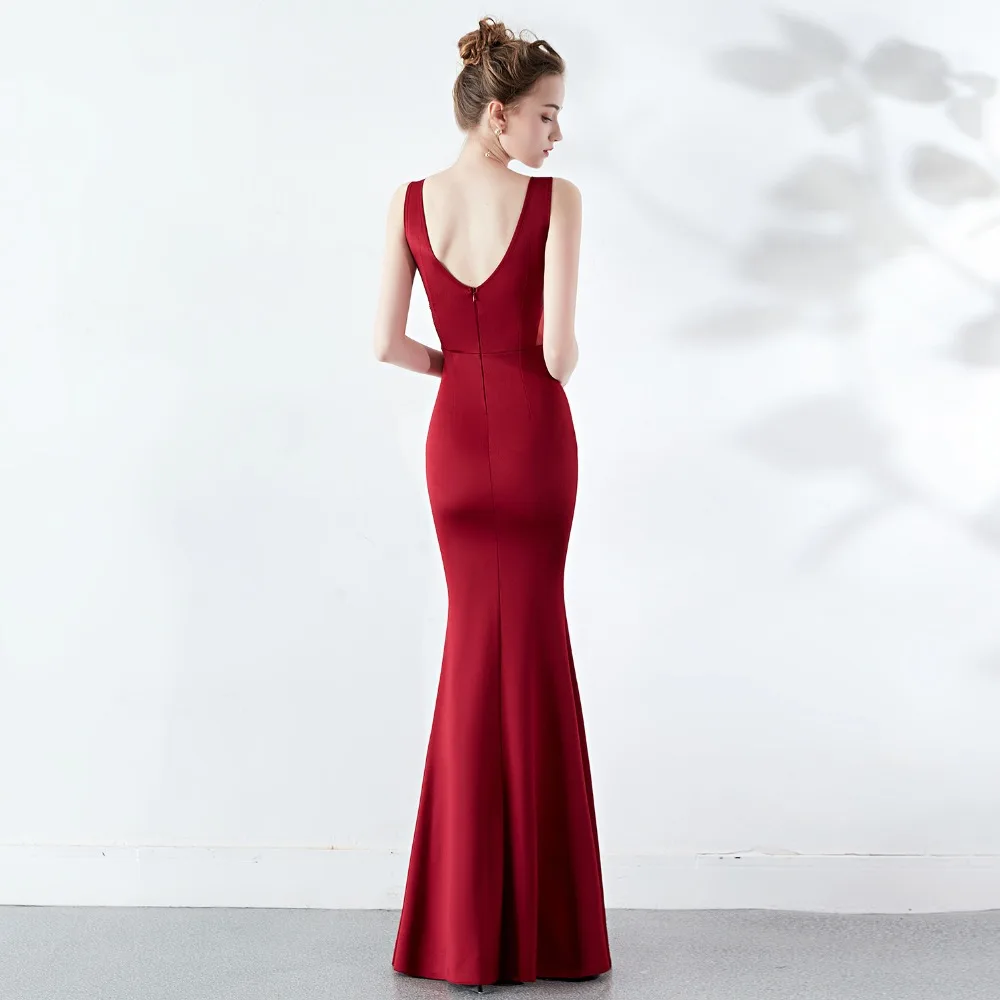 Sladuo Wine Red Sleeveless Mermaid Evening Party Dress Long Floor Length Elegant Women Deep V Sexy Slim Club Dresses
Sladuo Wine Red Sleeveless Mermaid Evening Party Dress Long Floor Length Elegant Women Deep V Sexy Slim Club Dresses