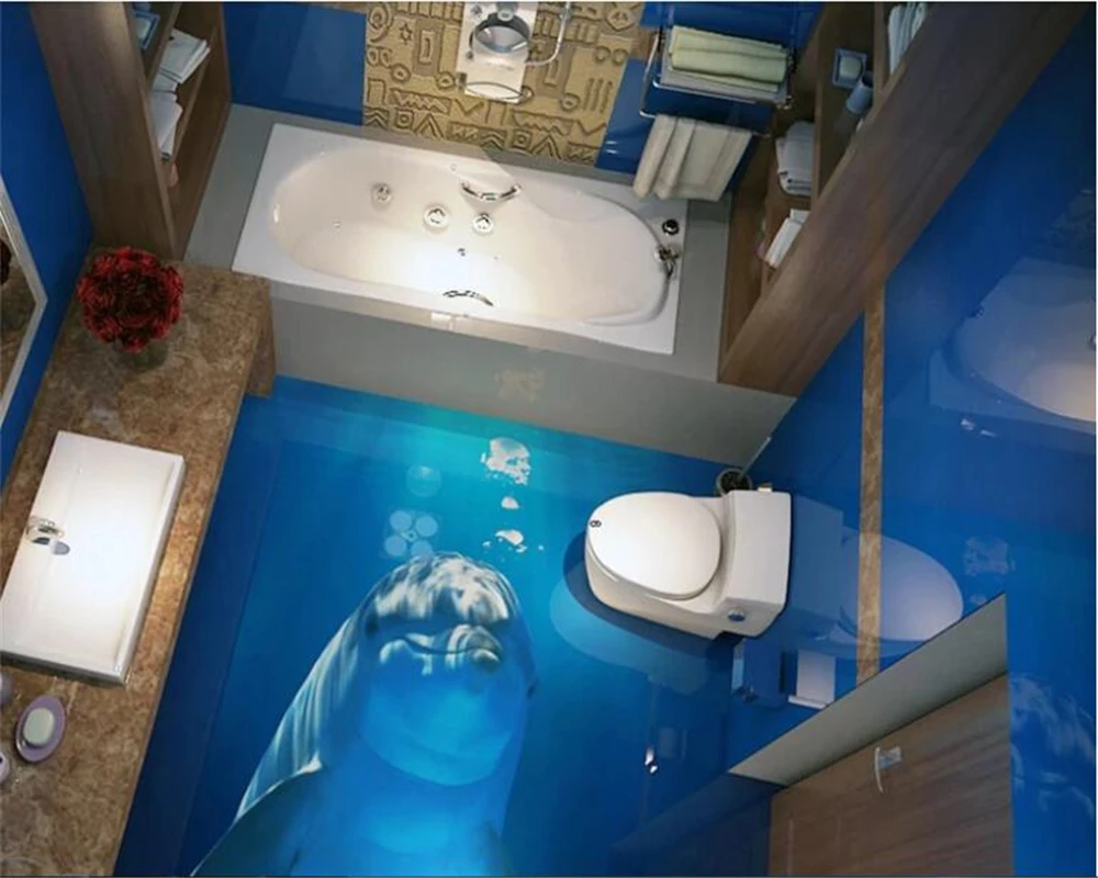 beibehang Custom 3D wallpaper floor marine world cute dolphins tile three-dimensional stickers picture waterproof self-adhesive
beibehang Custom 3D wallpaper floor marine world cute dolphins tile three-dimensional stickers picture waterproof self-adhesive