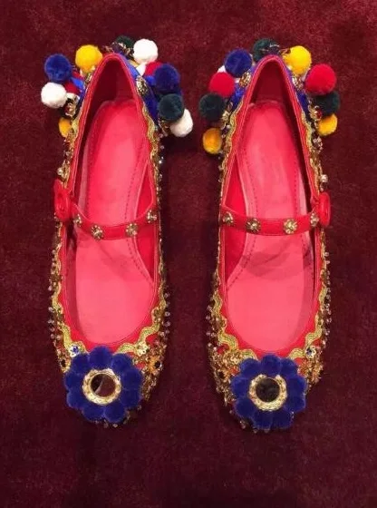 Fashion Retro Red Casual Buckle Strap Poms Flowery Shinning Flat with Round Toe Basic Well Match Women Shoes Free Ship Mujer
Fashion Retro Red Casual Buckle Strap Poms Flowery Shinning Flat with Round Toe Basic Well Match Women Shoes Free Ship Mujer
