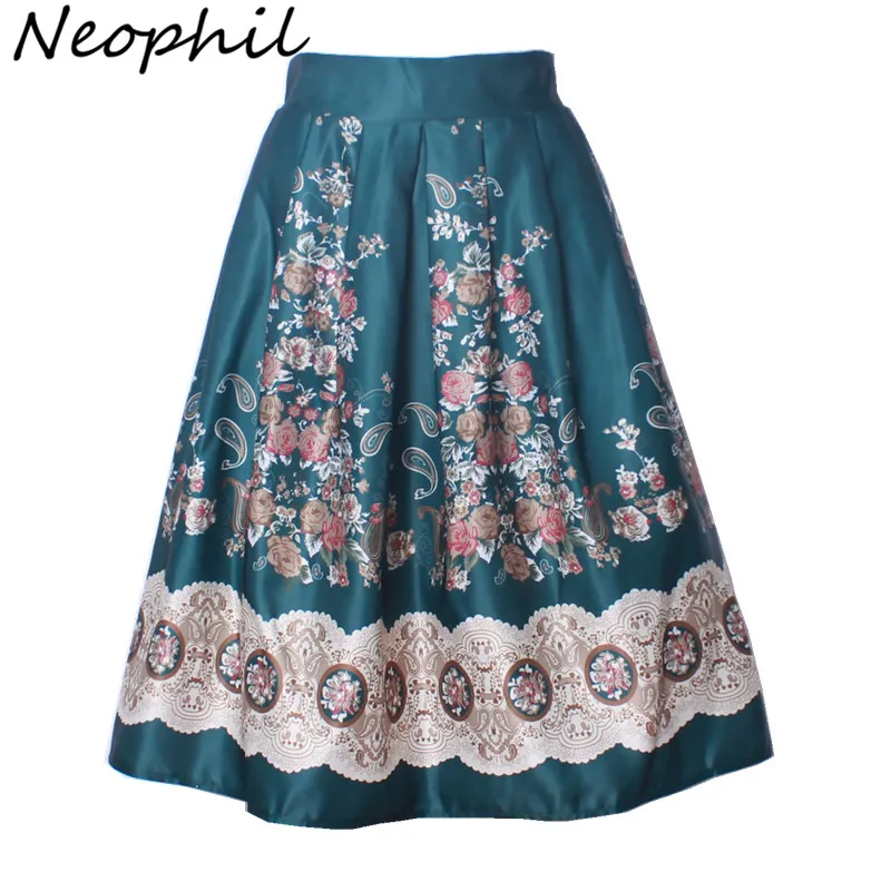 Neophil 2021 Boho Ethnic Flower Floral Print High Waist Pleated Midi Ball Gown Skirts Womens Black 50s Vintage Tutu Saias S0903
Neophil 2021 Boho Ethnic Flower Floral Print High Waist Pleated Midi Ball Gown Skirts Womens Black 50s Vintage Tutu Saias S0903