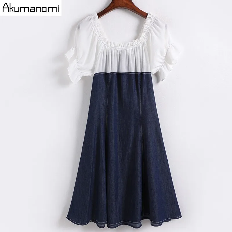 Korean Denim Dress For Women 2019 New Summer Casual Jeans Dress With Button Sexy Slash Neck Denim Mini Dress Plus Size 5XL-L
Korean Denim Dress For Women 2019 New Summer Casual Jeans Dress With Button Sexy Slash Neck Denim Mini Dress Plus Size 5XL-L