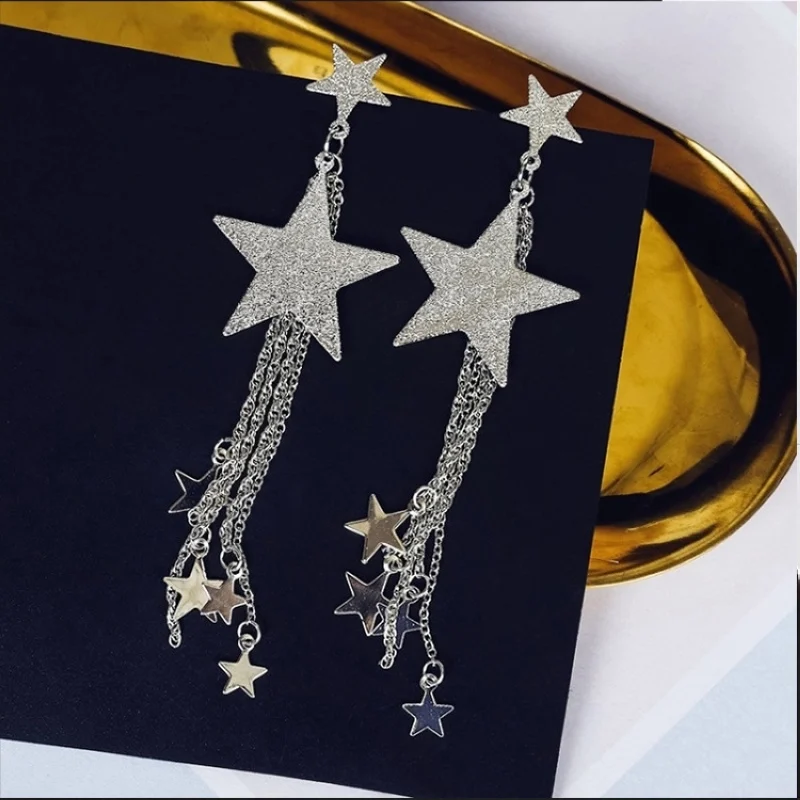 Fancy Vintage Original Metal Tassel Earring Star Earrings Hanging Women Hoop Long Earrings Girls Fashion Jewelry Gift
Fancy Vintage Original Metal Tassel Earring Star Earrings Hanging Women Hoop Long Earrings Girls Fashion Jewelry Gift