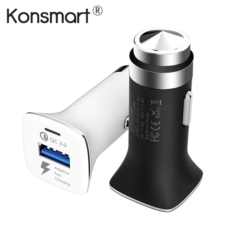 Konsmart Quick Charge 3.0 Car Charger Adapter for iPhone Huawei Xiaomi Samsung Galaxy S6/S7/S8/S9 Mobile Phone 15W Fast Charging
Konsmart Quick Charge 3.0 Car Charger Adapter for iPhone Huawei Xiaomi Samsung Galaxy S6/S7/S8/S9 Mobile Phone 15W Fast Charging