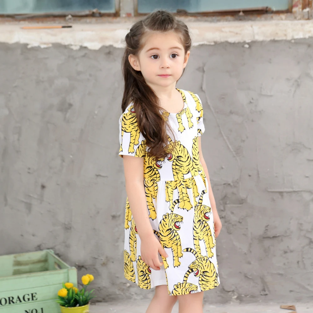 Платья с животными для маленьких девочек сезон лето коллекция 2020 года Детские