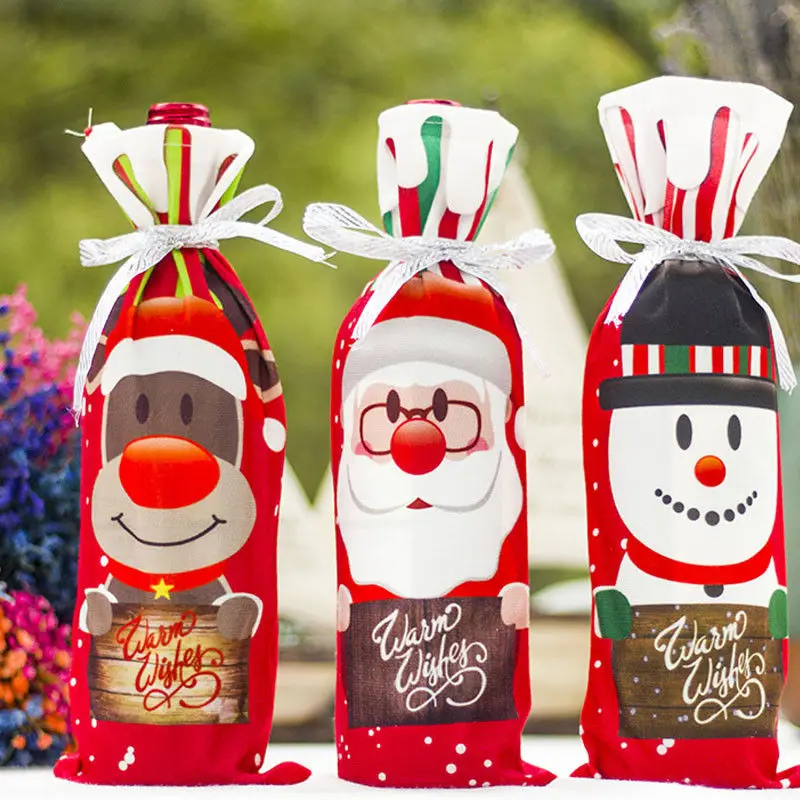 Недавно и штанов с Санта-Клаусом Рождественские Сумки для конфет крышки бутылки