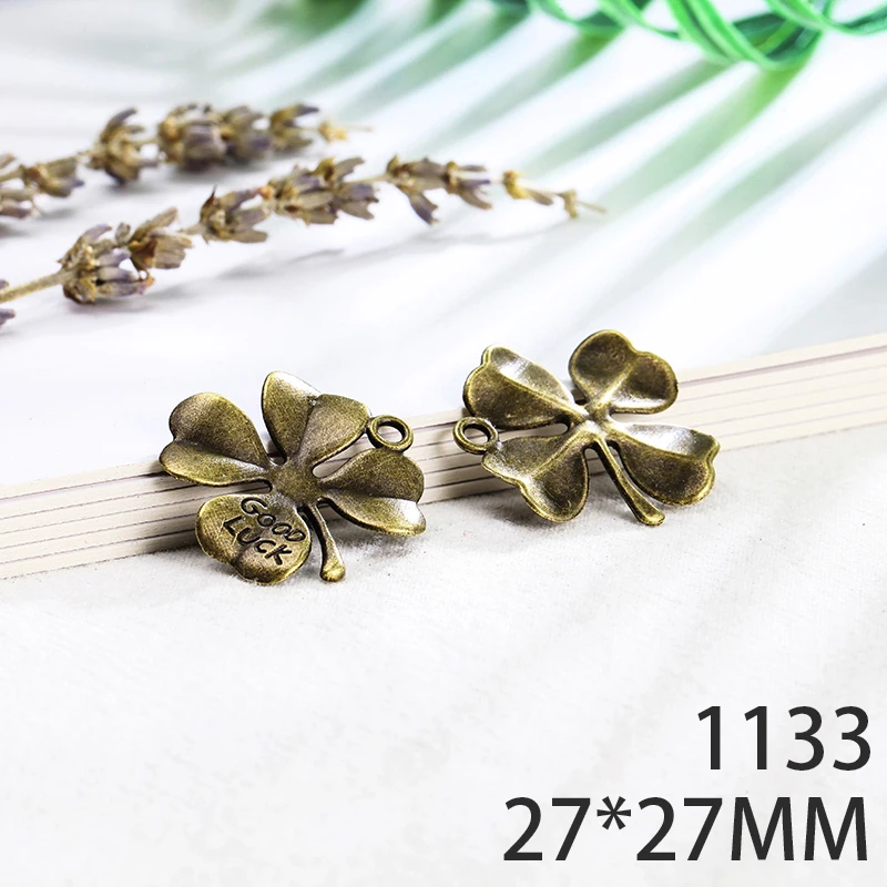 27*27mm 6pcs Lucky Grass Alloy Pendant For Diy Jewelry Making 2 Colors Antique Silver Antique Bronze No.1133
27*27mm 6pcs Lucky Grass Alloy Pendant For Diy Jewelry Making 2 Colors Antique Silver Antique Bronze No.1133