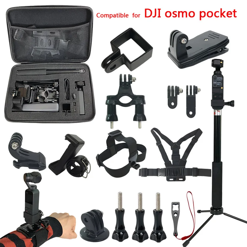 Карманный Комплект аксессуаров Osmo для Dji Osmo, карманный удлинитель для селфи-палки, сумка для хранения, чехол, набор аксессуаров, адаптер
Карманный Комплект аксессуаров Osmo для Dji Osmo, карманный удлинитель для селфи-палки, сумка для хранения, чехол, набор аксессуаров, адаптер