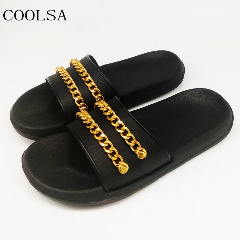 Шлепанцы COOLSA мужские с металлической цепочкой, сланцы для пляжа и душа, Нескользящие, плоская подошва, летние сандалии для дома и душа
Шлепанцы COOLSA мужские с металлической цепочкой, сланцы для пляжа и душа, Нескользящие, плоская подошва, летние сандалии для дома и душа