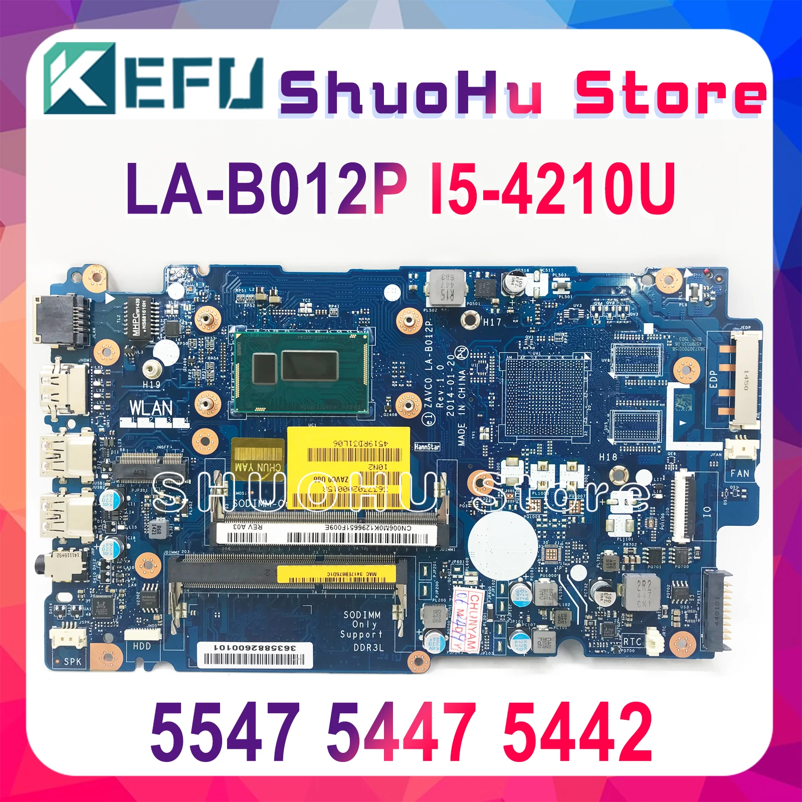 KEFU LA-B012P For Dell Inspiron 5447 5547 5442 Laptop Motherboard LA-B012P REV:1.0 I5-4200U/i5-4210U Motherboard Test work
KEFU LA-B012P For Dell Inspiron 5447 5547 5442 Laptop Motherboard LA-B012P REV:1.0 I5-4200U/i5-4210U Motherboard Test work