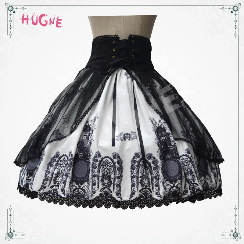 Hugne Retro Style Church Printed Punk Lolita Skirt Short Gothic Skirt with Lace up Waist
Hugne Retro Style Church Printed Punk Lolita Skirt Short Gothic Skirt with Lace up Waist