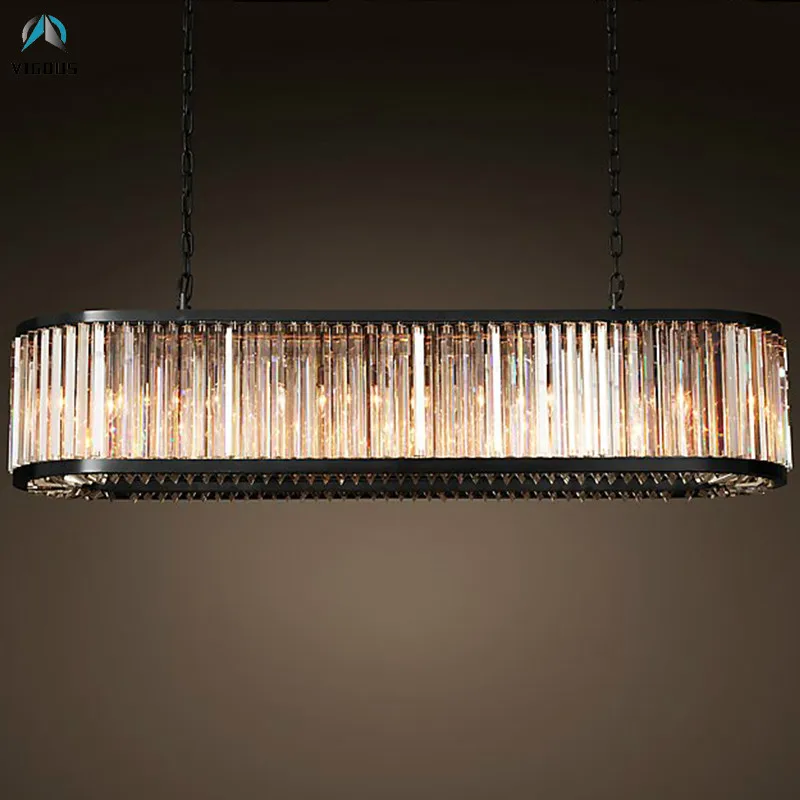 Amercian Straight Matte Black RH Pendant Lamp E14 K9 Glass Crystal Tubes Led Pendant Light Drop Light for Dining Table
Amercian Straight Matte Black RH Pendant Lamp E14 K9 Glass Crystal Tubes Led Pendant Light Drop Light for Dining Table