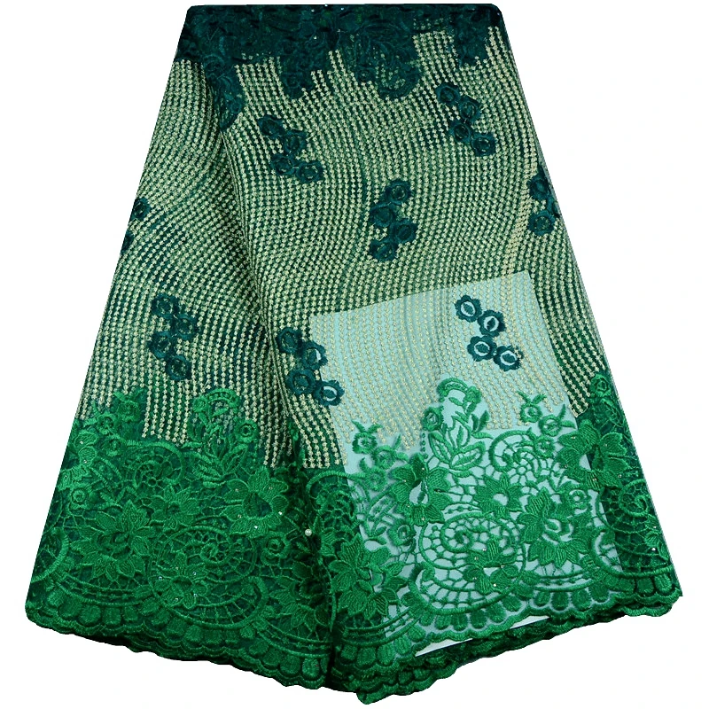 

Высококачественная нигерийская кружевная ткань зеленая африканская французская чистая кружевная ткань вышивная сетка петли кружевная тк...