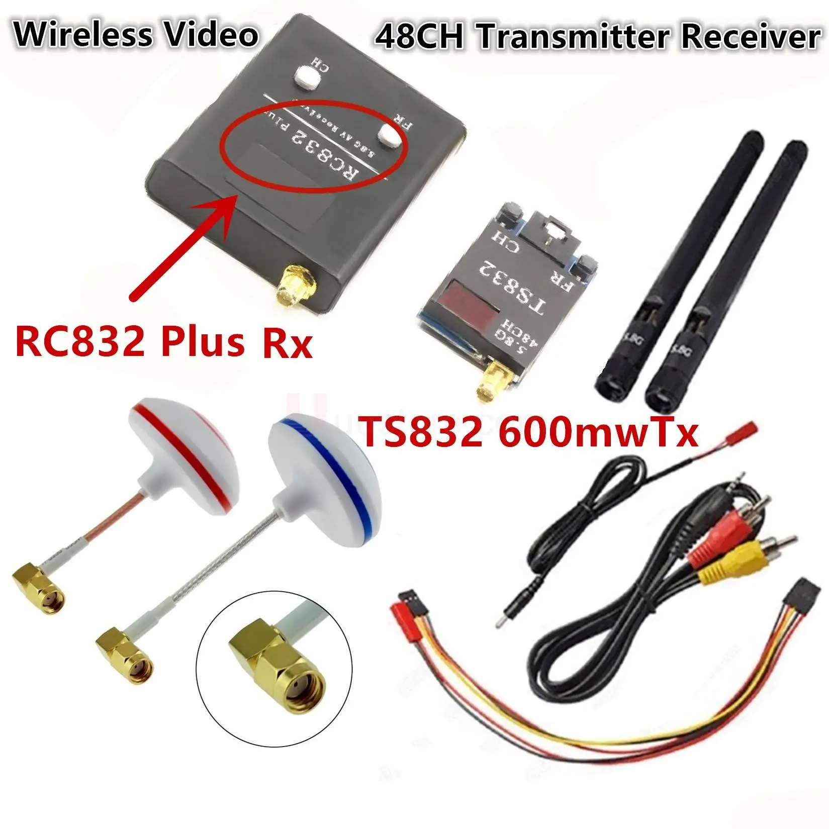 Wireless Video Link FPV 5.8G 600mW 48CH Video Sender TS832 & Receiver RC832 Plus For Camera Drone Remote Control
Wireless Video Link FPV 5.8G 600mW 48CH Video Sender TS832 & Receiver RC832 Plus For Camera Drone Remote Control