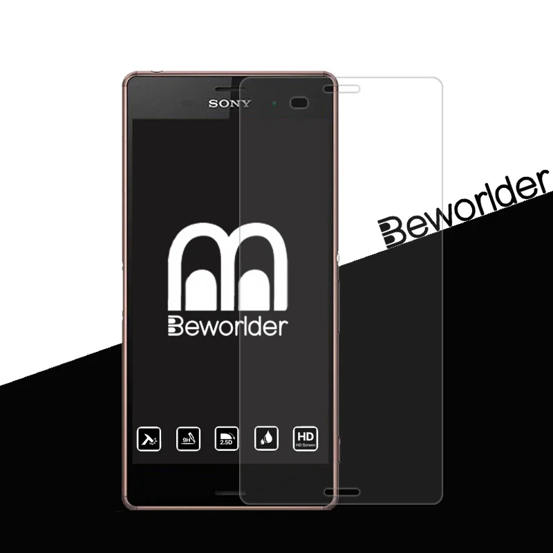 2 шт. beworlder для Sony Xperia Z3 Стекло 9 H царапинам Экран закаленное протектор Плёнки|screen